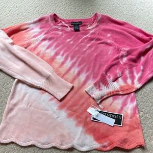 NWT Design 365 pink tie dye sweater